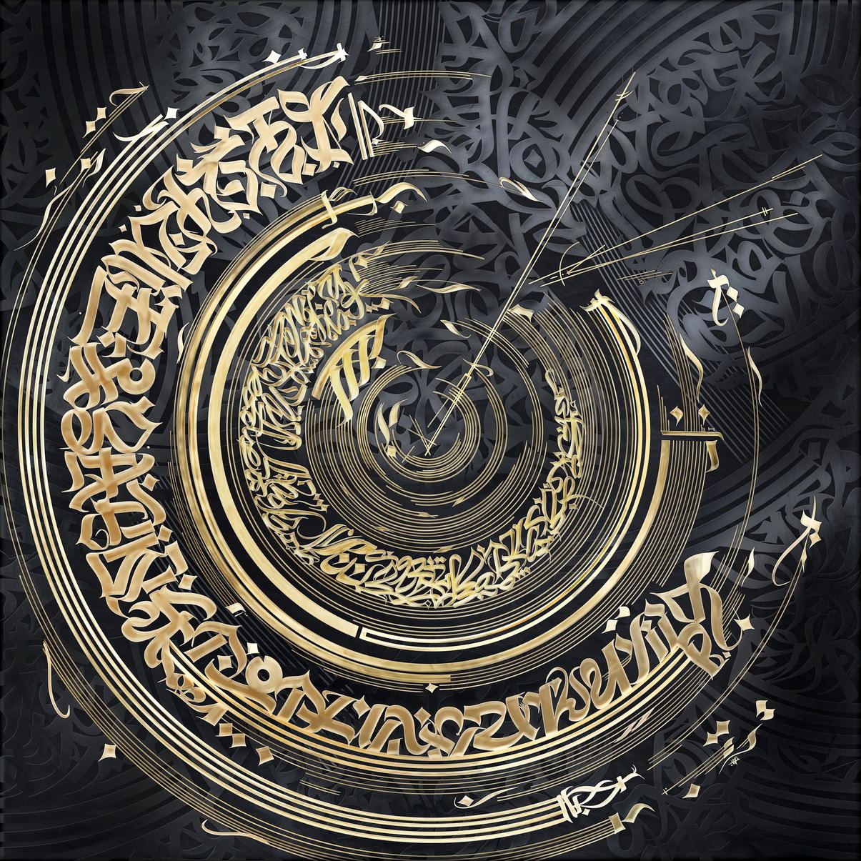 Spiral Calligraphy Art Poster Intricate Arabic Design Wall Decor Modern Motivational Swag Wall Print