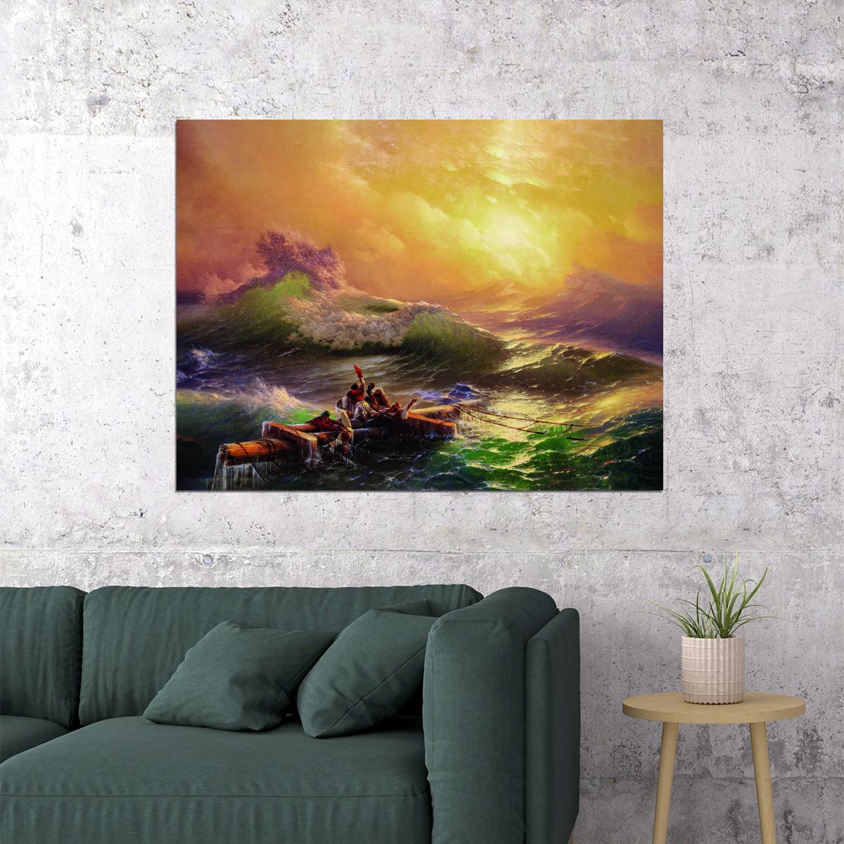 The Ninth Wave Ivan Aivazovsky The Stormy Sea Art Poster Dramatic Timeless Wall Decor Classic Oceanic Painting Wall Print