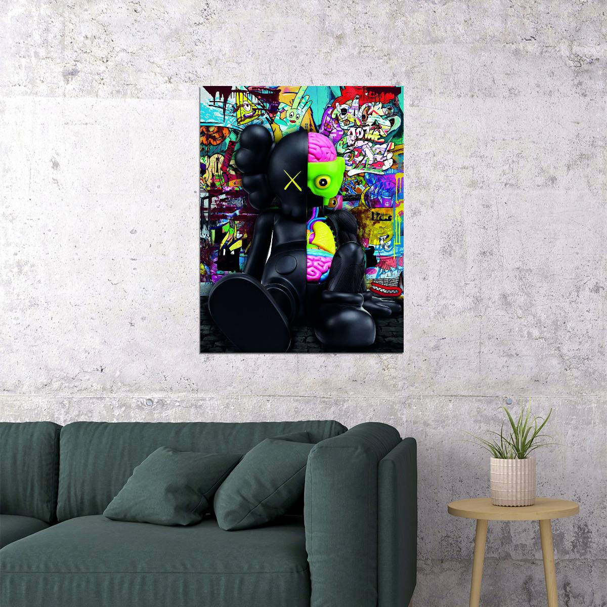 Abstract Contemporary deals pop art Kaws artwork