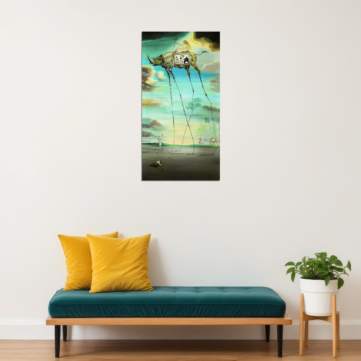 Celestial Ride Salvador Dali Art Poster Surreal Wall Decor Dreamlike Surrealist Artwork Unique Modern Wall Art Print