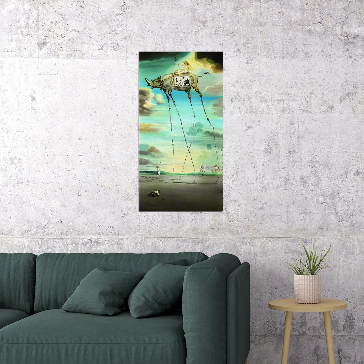 Celestial Ride Salvador Dali Art Poster Surreal Wall Decor Dreamlike Surrealist Artwork Unique Modern Wall Art Print