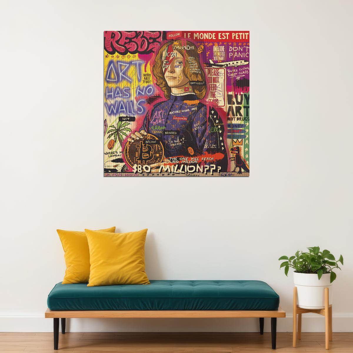 Art Has No Walls Graffiti Poster Pop Art Cultural Statement Modern Wall Art