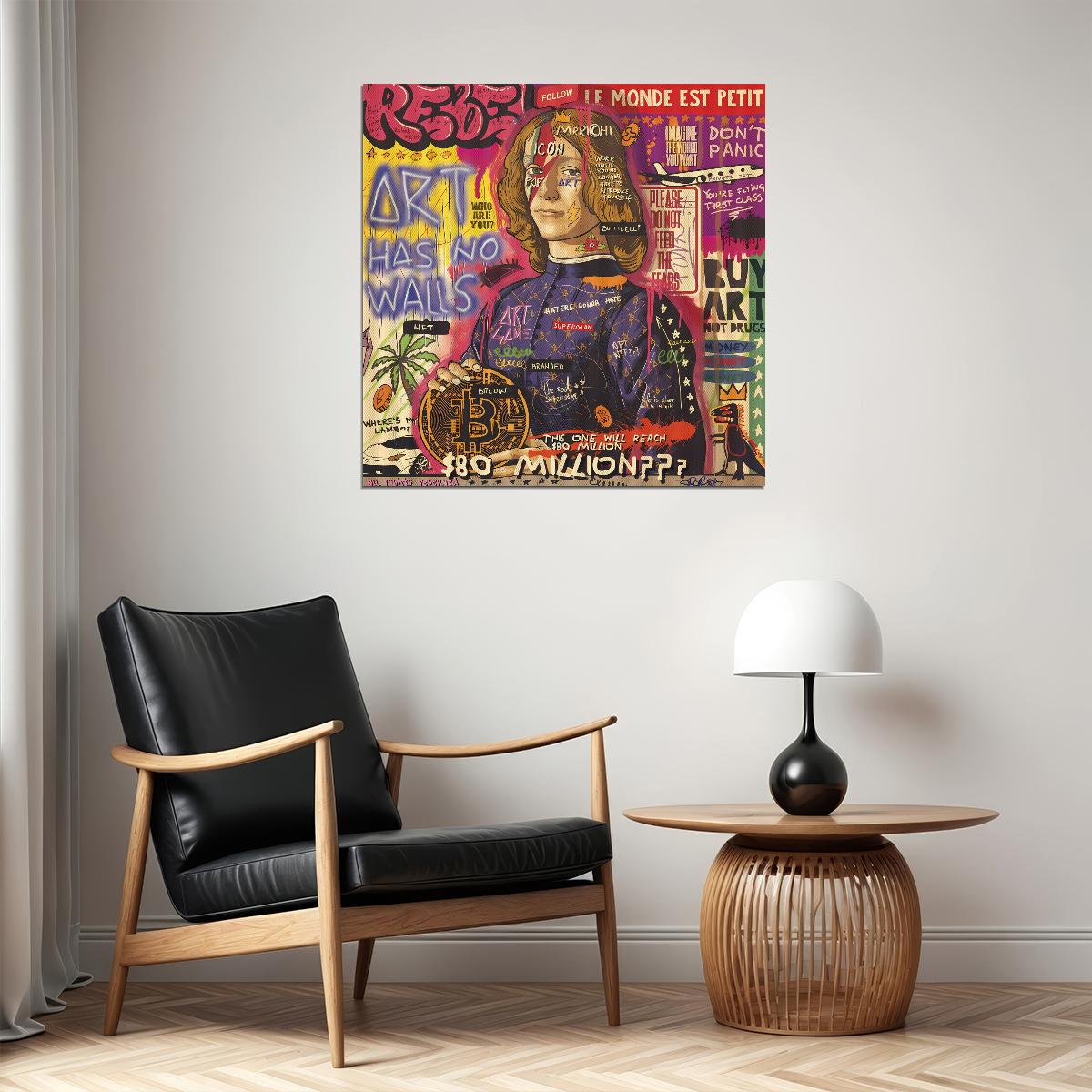 Art Has No Walls Graffiti Poster Pop Art Cultural Statement Modern Wall Art