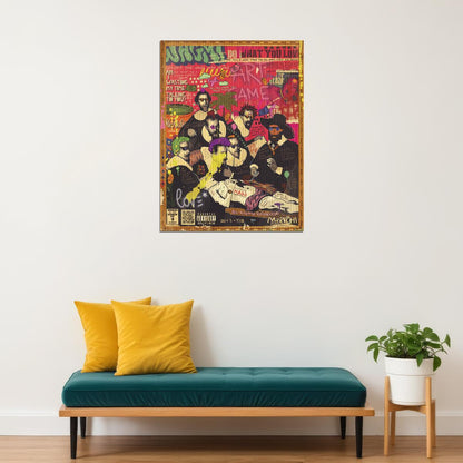 Boy Band Graffiti Pop Art Poster Vintage Magazine Collage Music Group Print