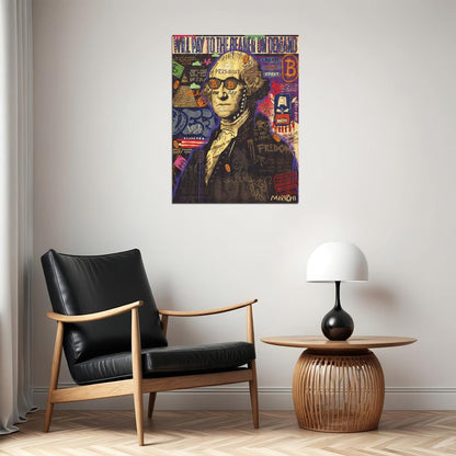 George Washington Graffiti Pop Art Poster Modern Founding Father Tribute Wall Art Print