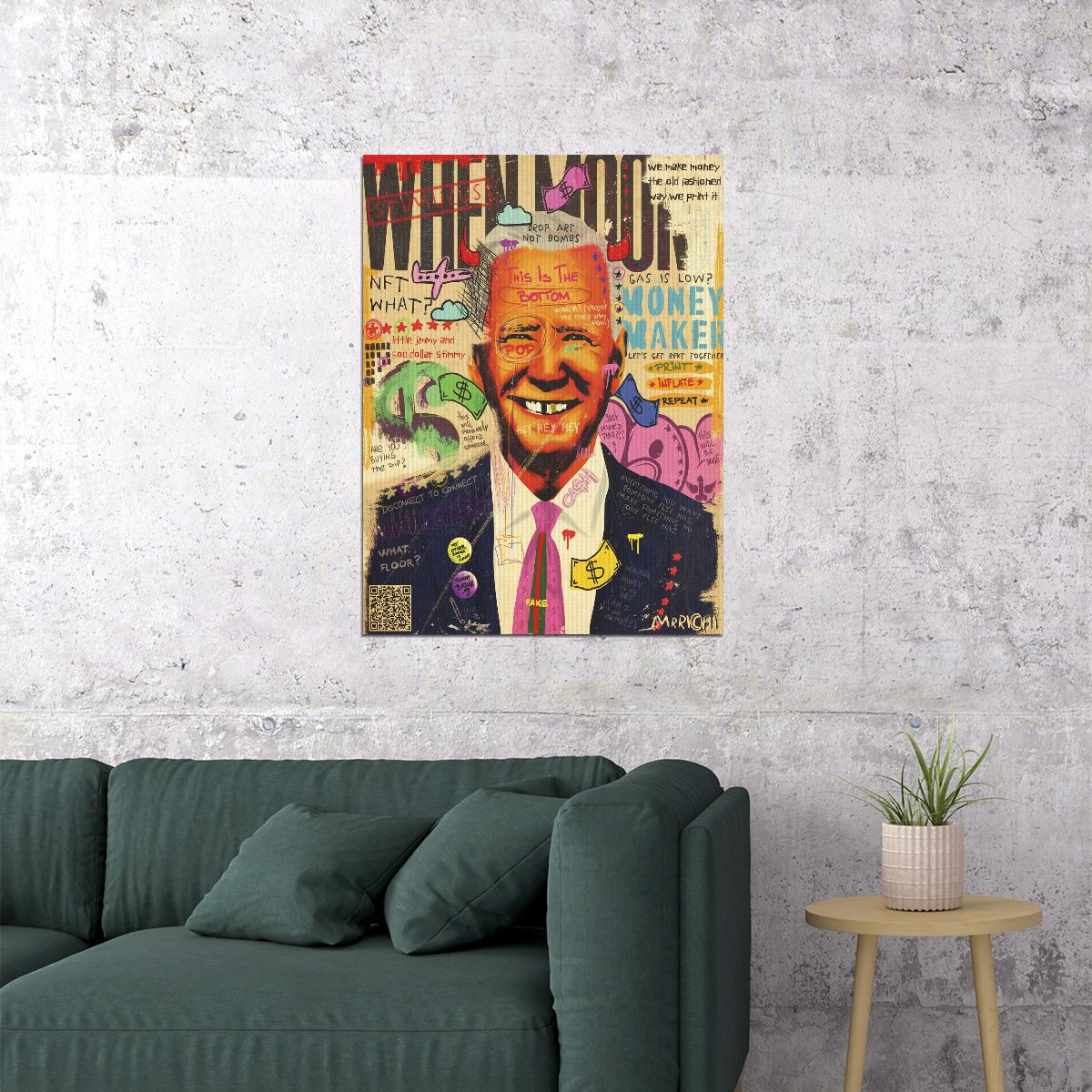 Joe Biden Graffiti Pop Art Poster Modern Political Tribute American President Wall Art Print