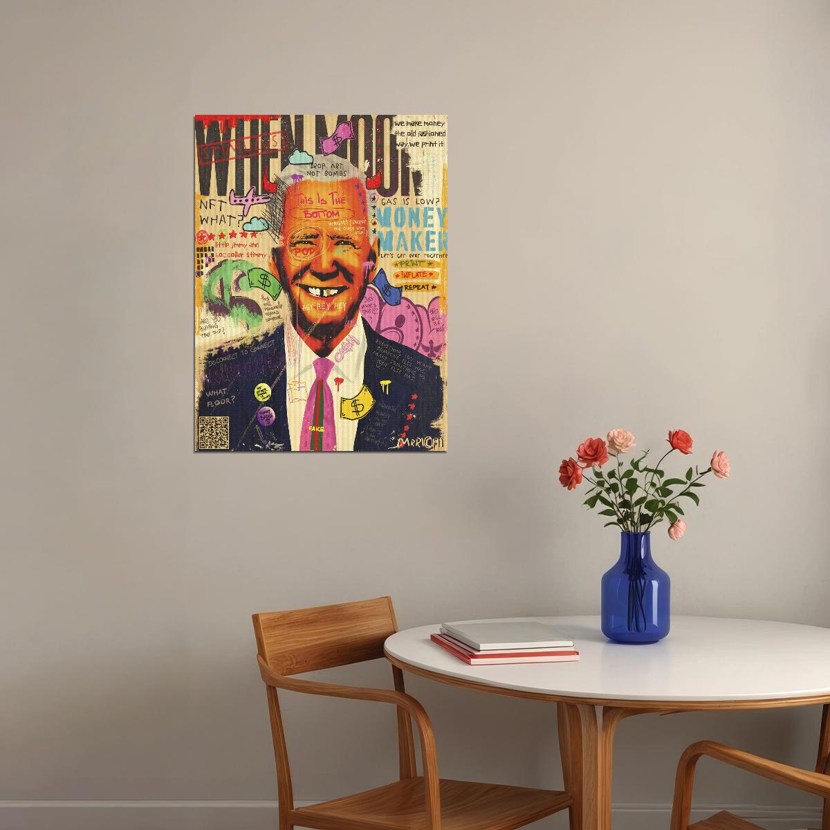 Joe Biden Graffiti Pop Art Poster Modern Political Tribute American President Wall Art Print