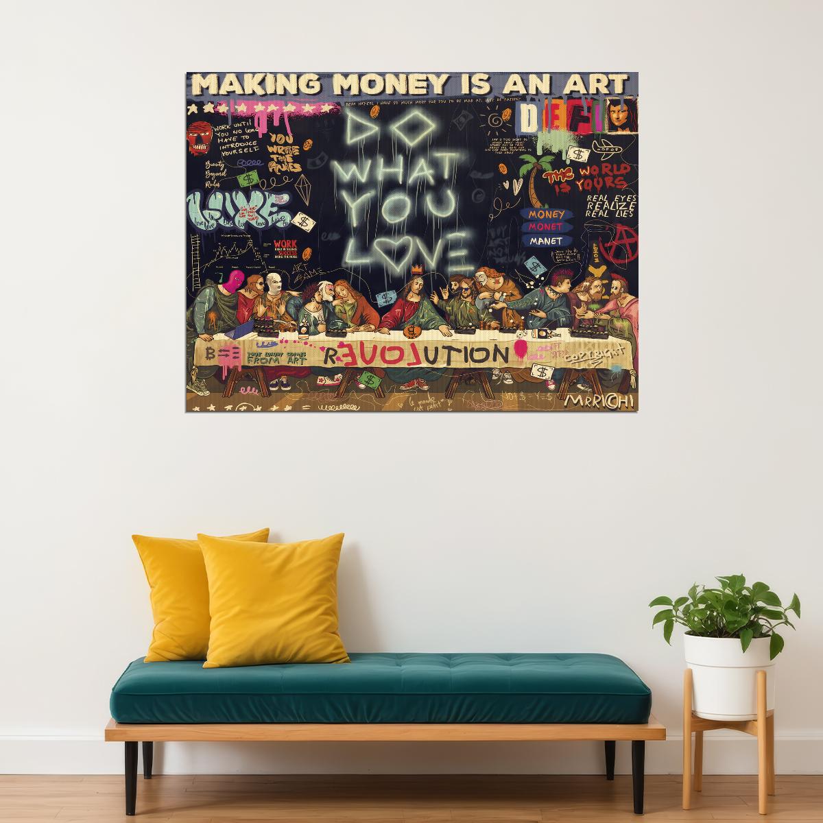 The Last Supper Jesus Pop Art Poster Graffiti Street Art Modern Religious Tribute Print