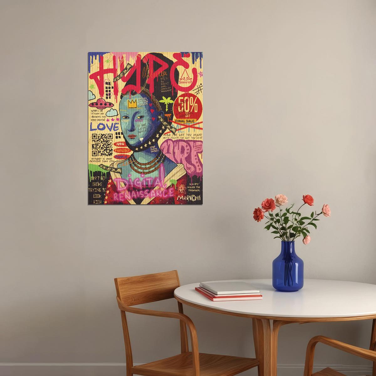 Hope Pop Art Poster Graffiti Street Art Love Symbol Modern Inspirational Print