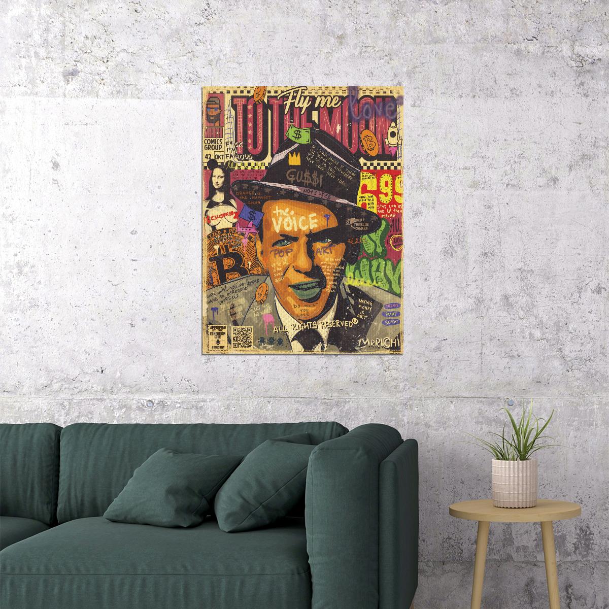 Frank Sinatra Pop Art Poster Graffiti Street Art Classic Singer Tribute Modern Print