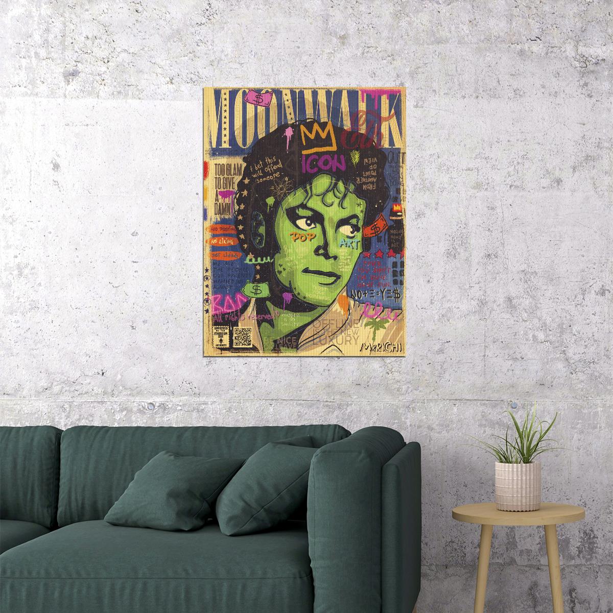 Michael Jackson Pop Art Poster Graffiti Street Art King of Pop Modern Tribute Print