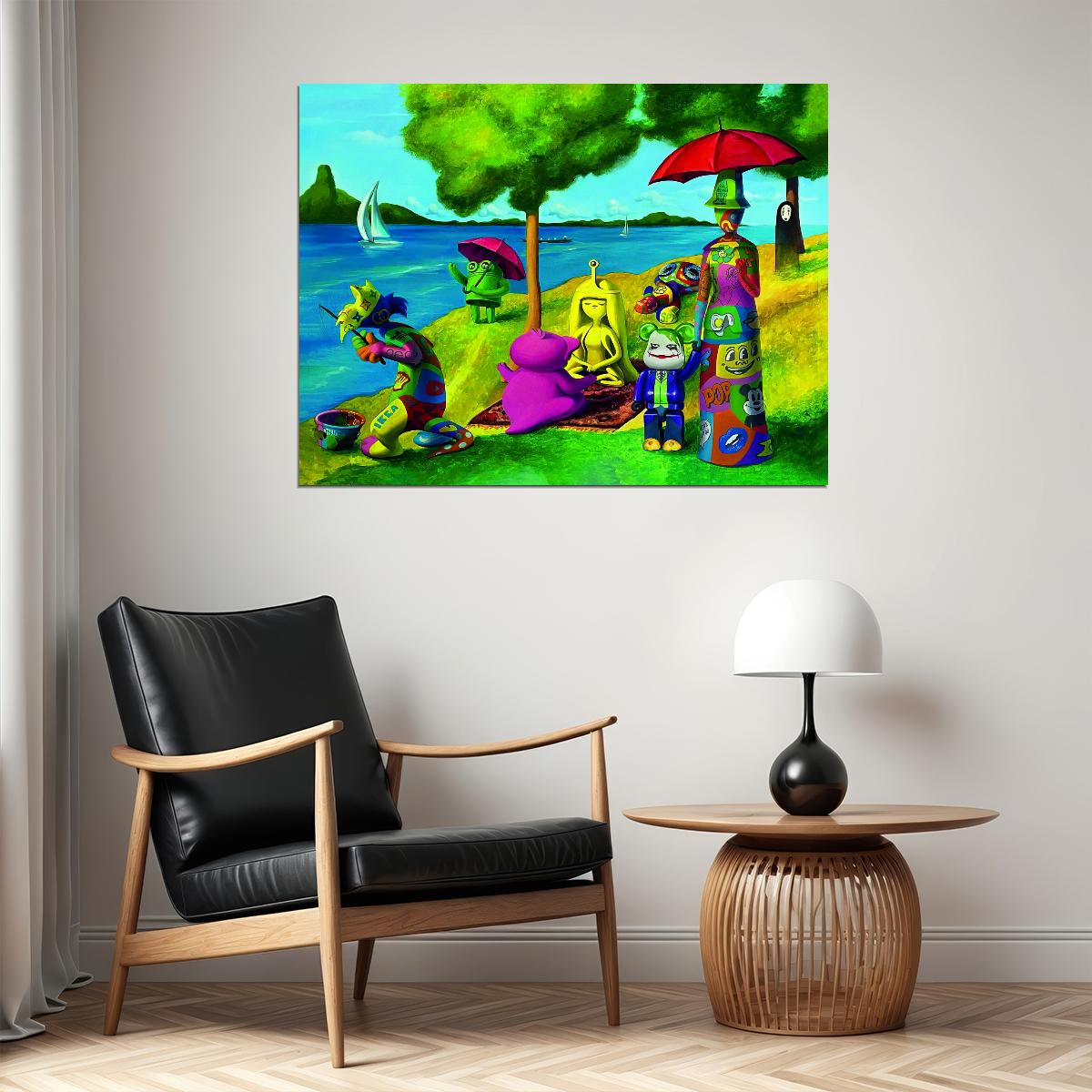 Surreal Picnic Pop Art Poster Graffiti Street Art Colorful Nature Modern Fantasy Print