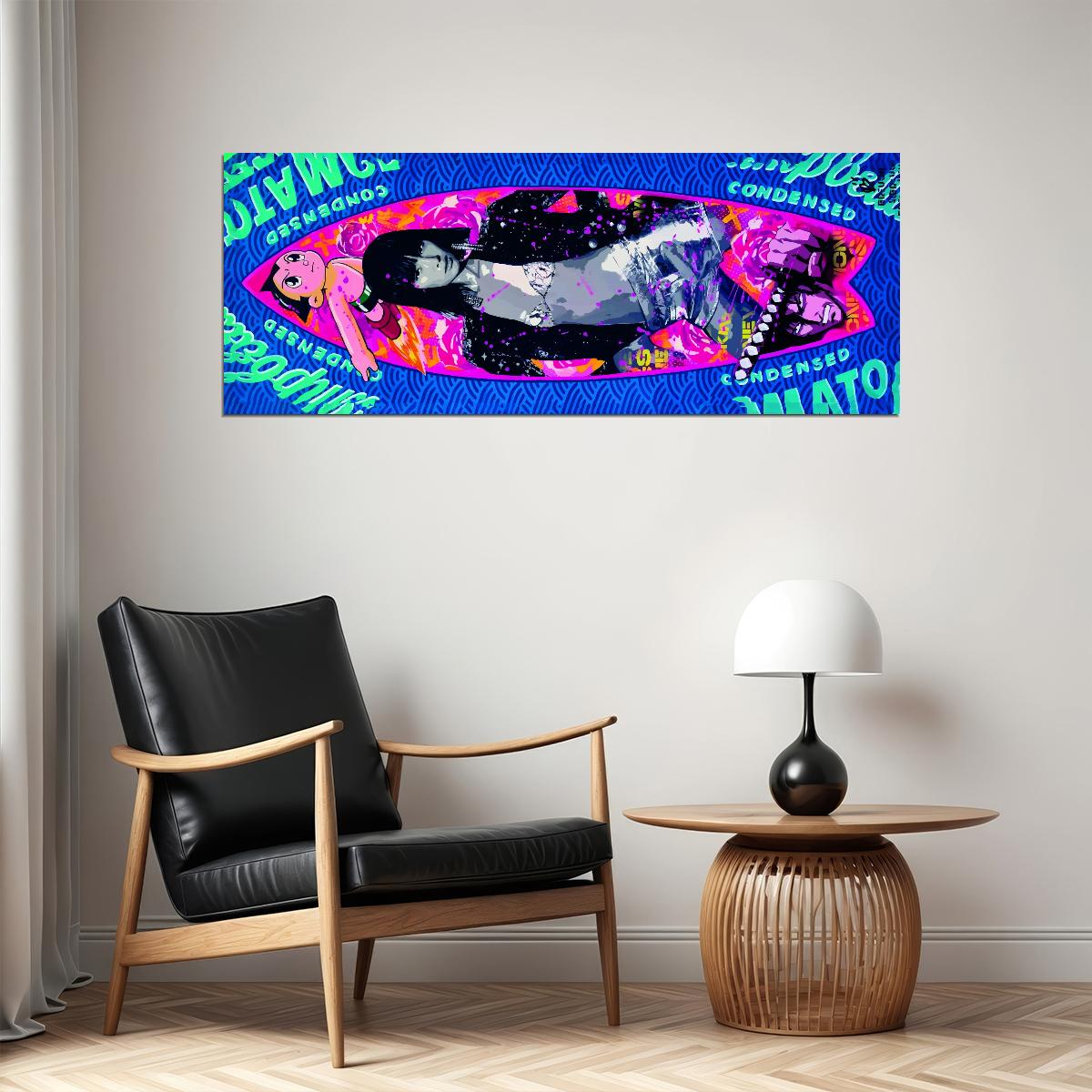 Neon Surreal Pop Art Poster Graffiti Street Art Colorful Modern Psychedelic Print