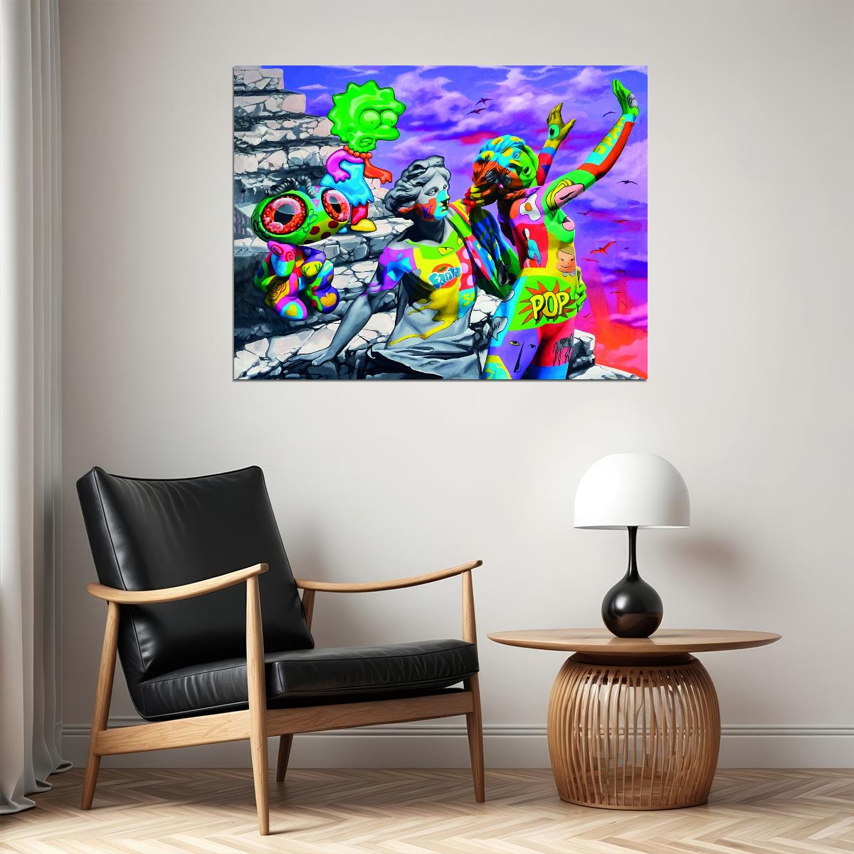 Colorful Fantasy Pop Art Poster Graffiti Street Art Modern Surreal Digital Artwork Print