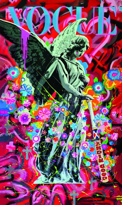 Angel Vogue Pop Art Poster Graffiti Street Art Heavenly Fashion Modern Tribute Print