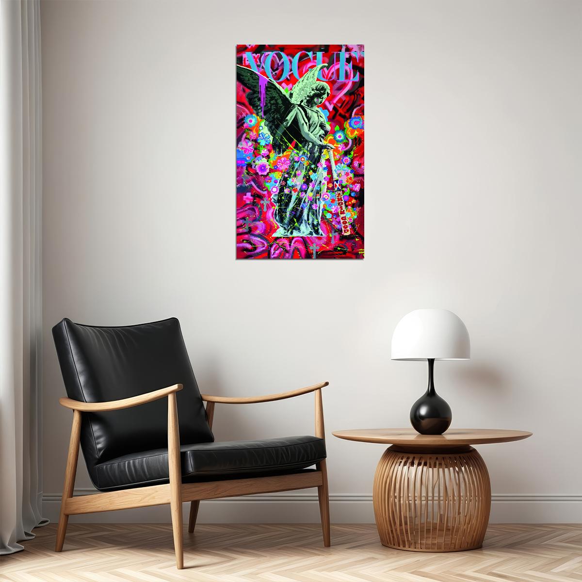 Angel Vogue Pop Art Poster Graffiti Street Art Heavenly Fashion Modern Tribute Print