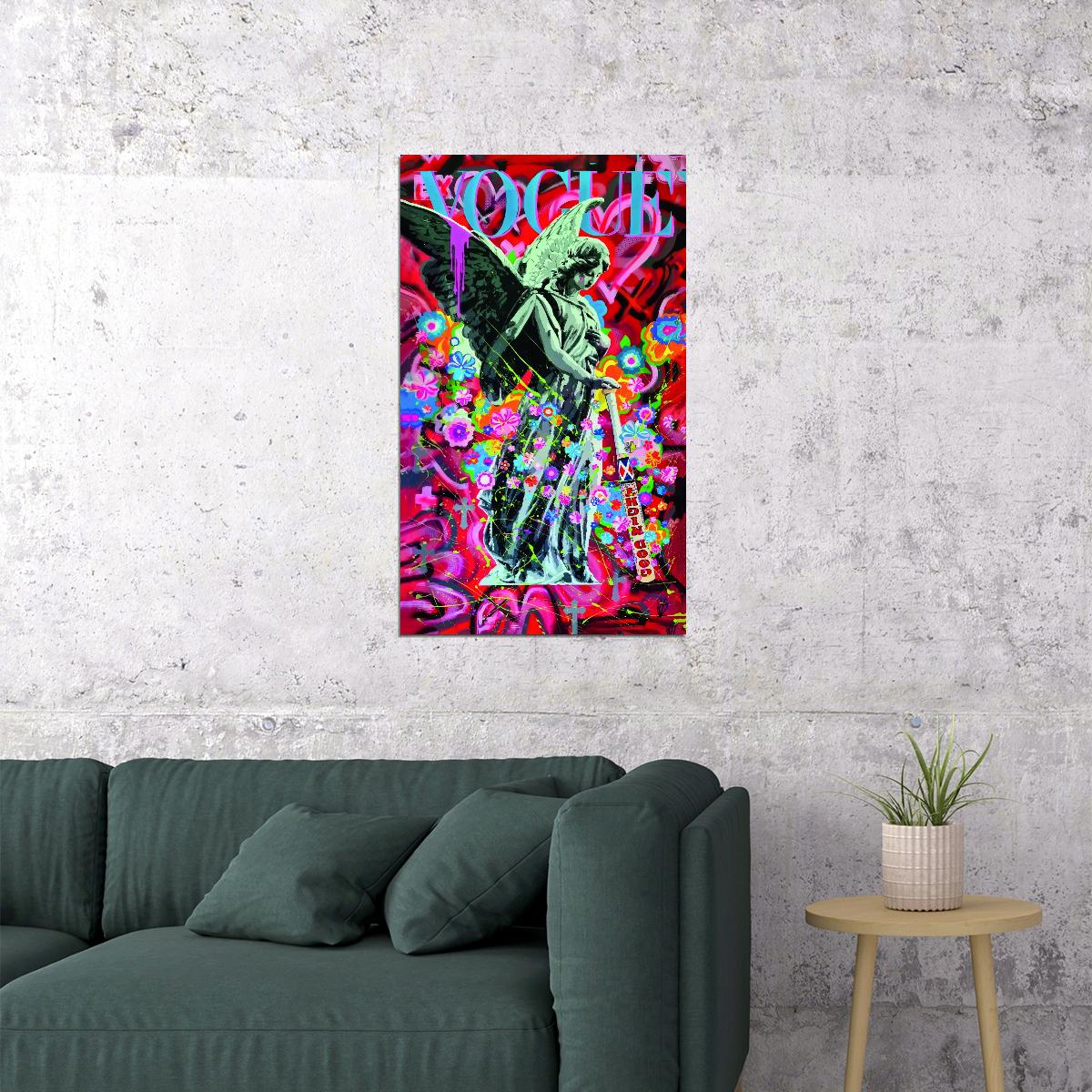 Angel Vogue Pop Art Poster Graffiti Street Art Heavenly Fashion Modern Tribute Print