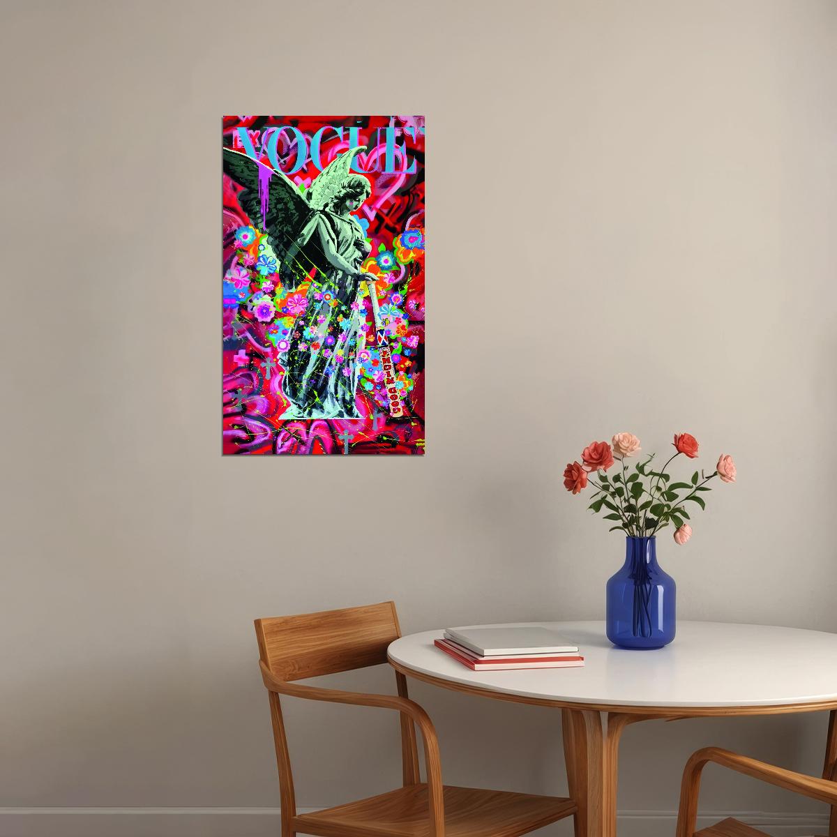 Angel Vogue Pop Art Poster Graffiti Street Art Heavenly Fashion Modern Tribute Print