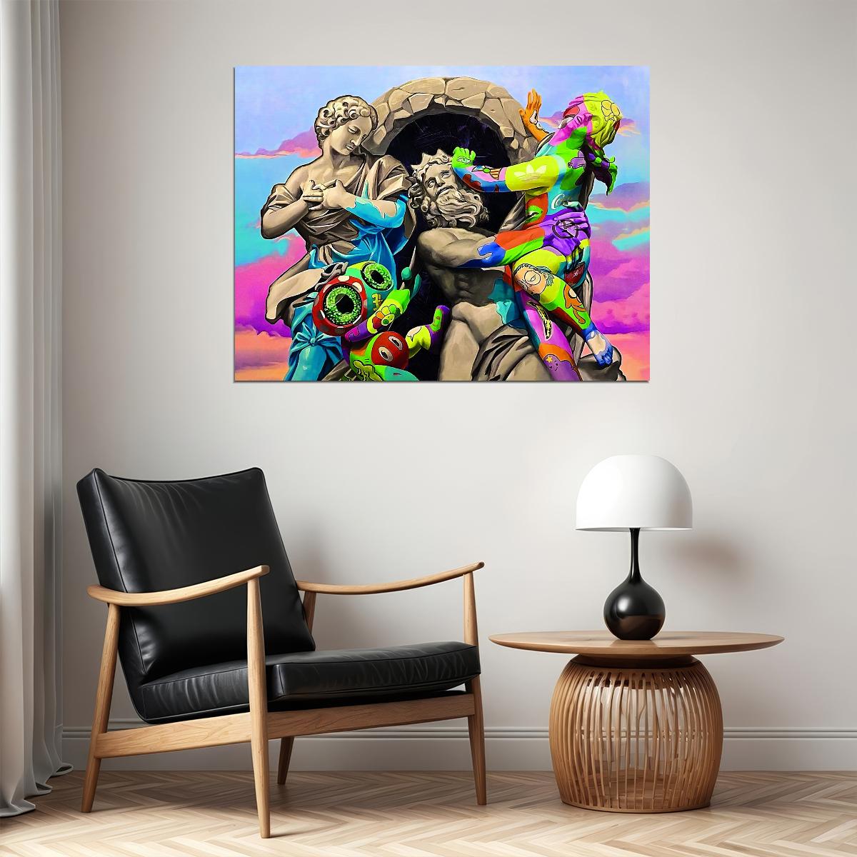 Classical Sculpture Pop Art Poster Graffiti Street Art Colorful Modern Digital Twist Print