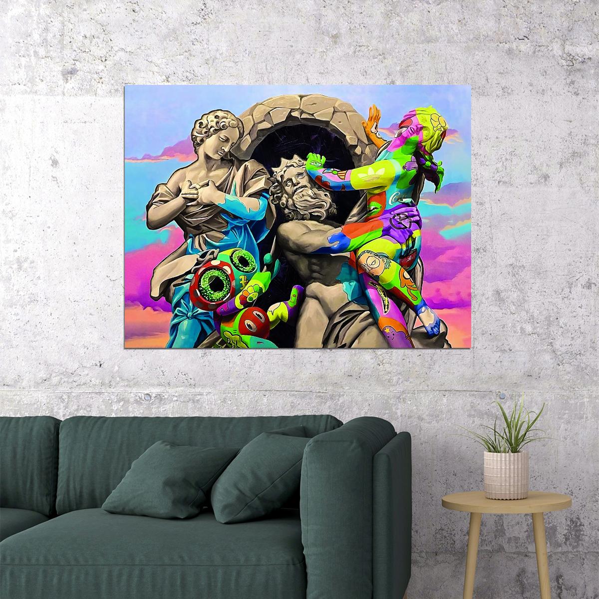 Classical Sculpture Pop Art Poster Graffiti Street Art Colorful Modern Digital Twist Print