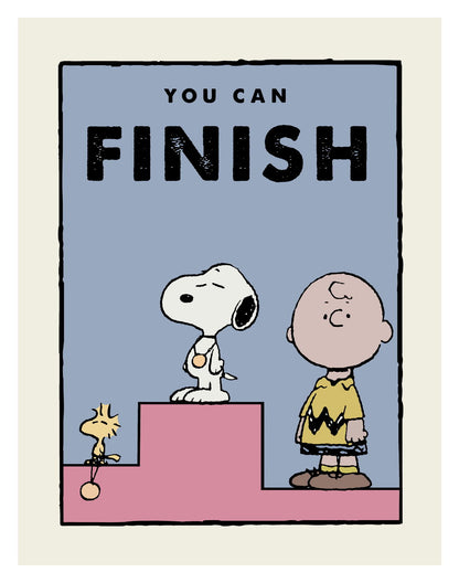 You Can Finish Snoopy and Charlie Brown Kids Wall Print Inspirational Peanuts Art Decor