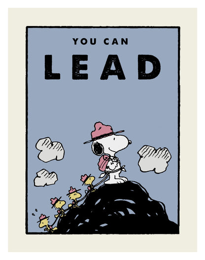 You Can Lead Snoopy Leads the Way Kids Poster Motivational Leadership Peanuts Wall Print for Children