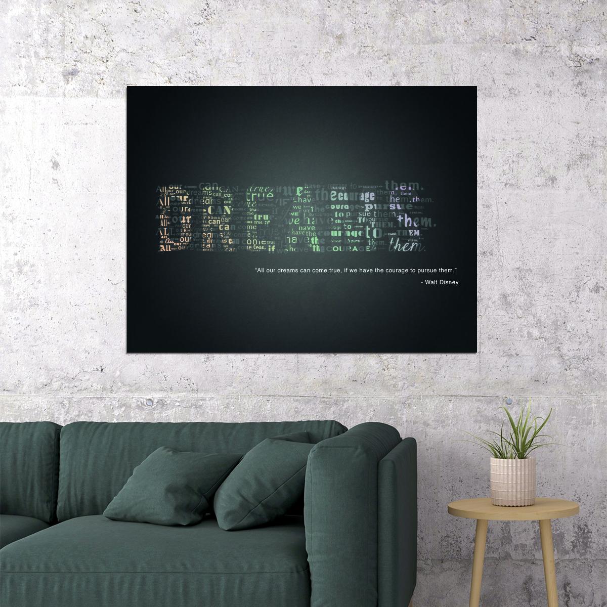 Dreams Motivational Text Art Poster Inspirational Wall Decor for Visionary Thinkers Modern Office Wall Art with Meaningful Message