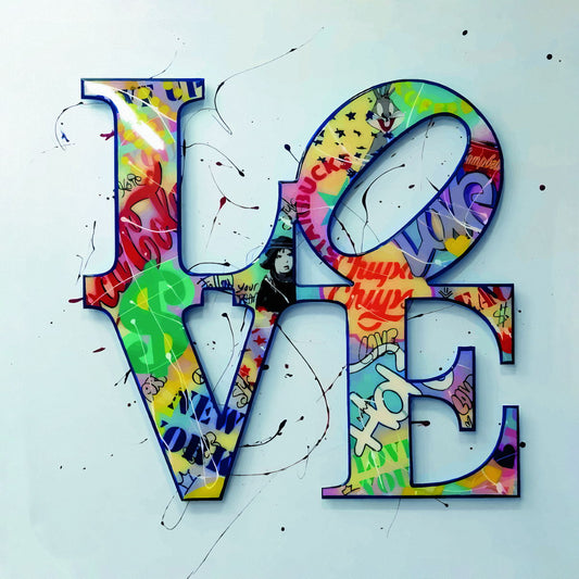 LOVE Graffiti Art Poster Colorful and Artistic Wall Decor Featuring Vibrant Design for Creative and Energetic Spaces Wall Art Print