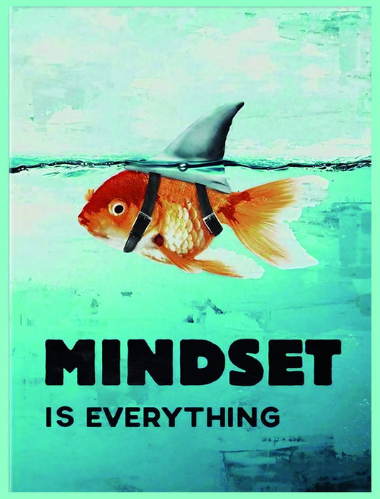 Mindset Is Everything Art Poster Motivational Wall Decor with Inspirational Message and Creative Design Office Wall Art Print