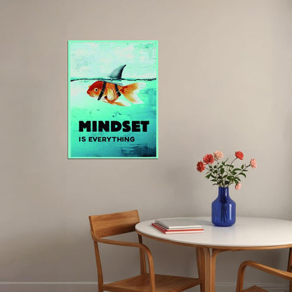 Mindset Is Everything Art Poster Motivational Wall Decor with Inspirational Message and Creative Design Office Wall Art Print