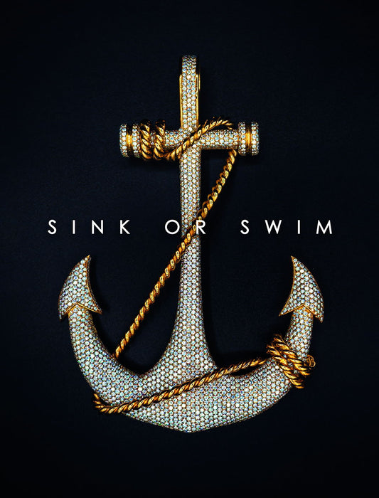 Sink or Swim Anchor Art Poster Motivational Wall Decor Featuring Nautical Theme Perfect for Office or Home Wall Art Print