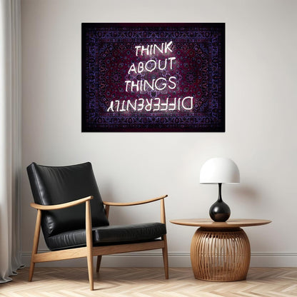 Think About Things Differently Art Poster Creative Wall Decor Featuring Unique and Thoughtful Design Modern Office Wall Art Print