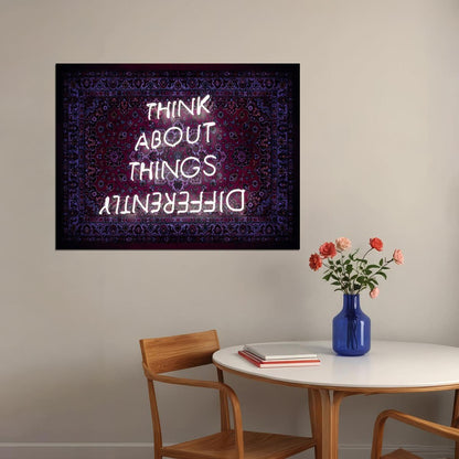 Think About Things Differently Art Poster Creative Wall Decor Featuring Unique and Thoughtful Design Modern Office Wall Art Print