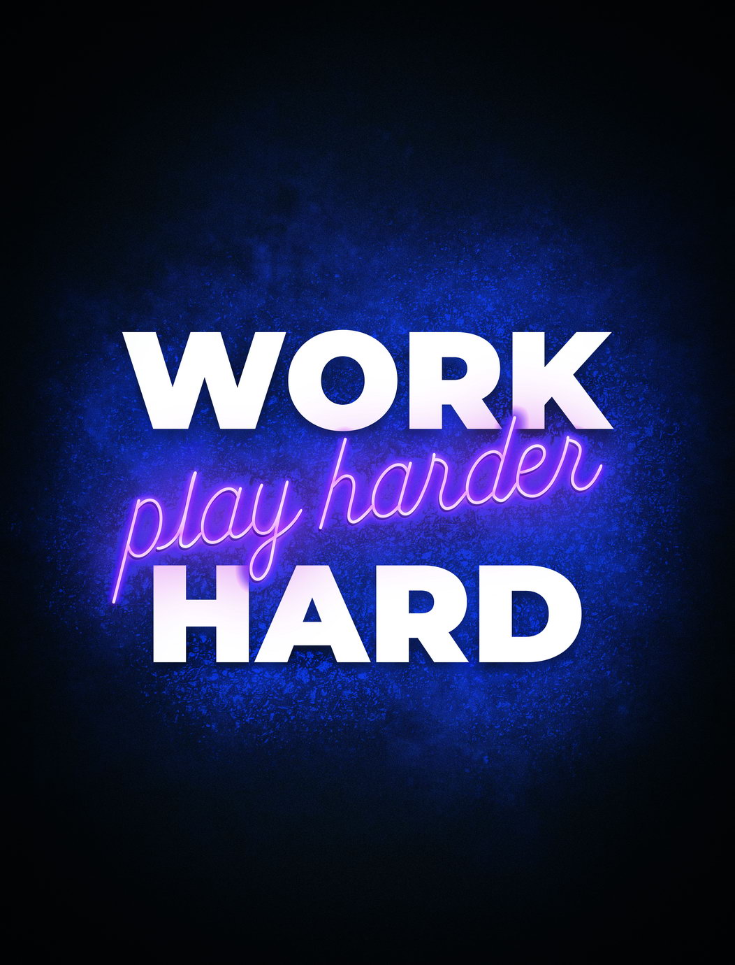 Work Hard Play Harder Neon Art Poster Motivational Wall Decor Featuring Bold and Inspirational Design Modern Office Wall Art Print - xonomax
