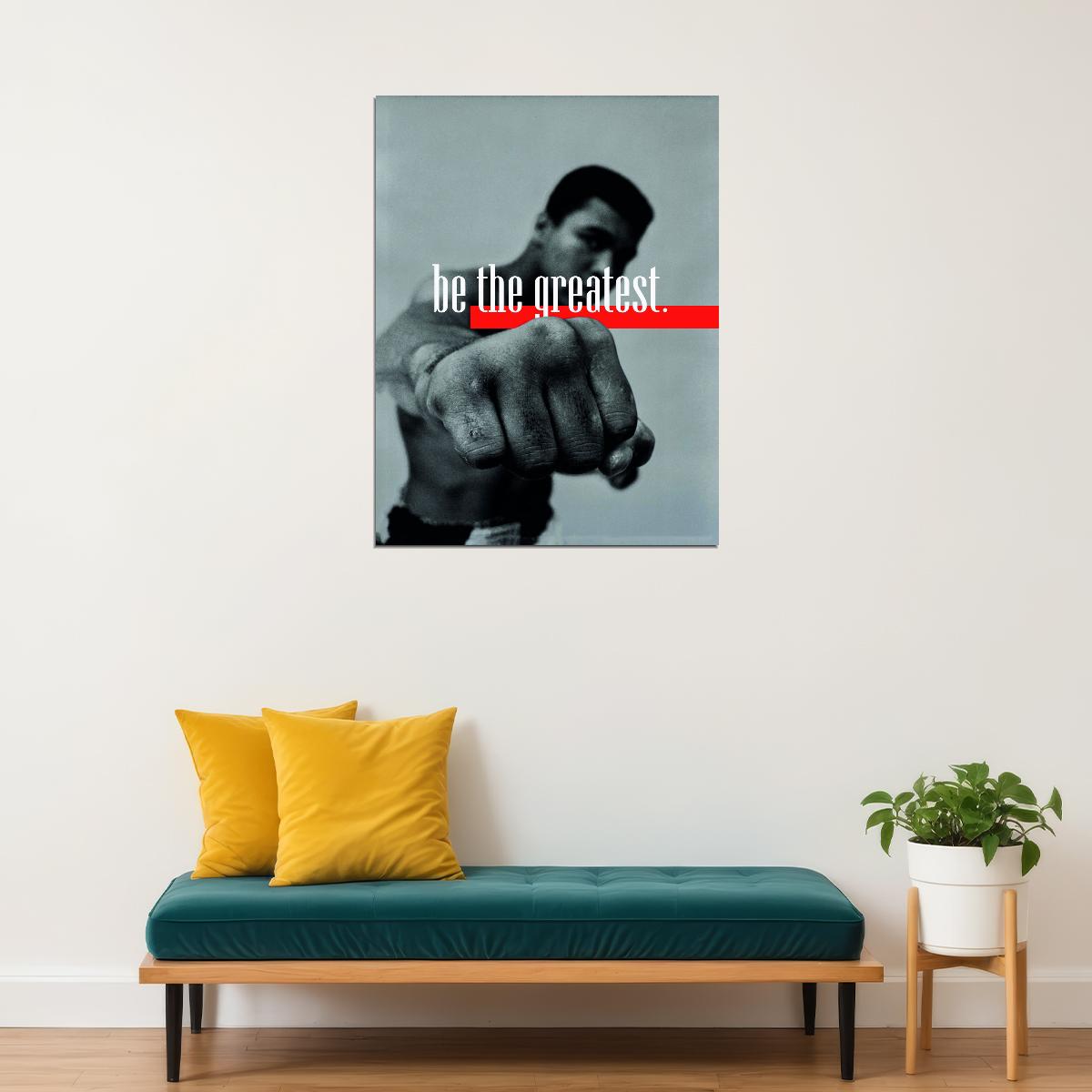 Be the Greatest Muhammad Ali Art Poster Motivational Wall Decor Boxing Legend Iconic Office Wall Art Print