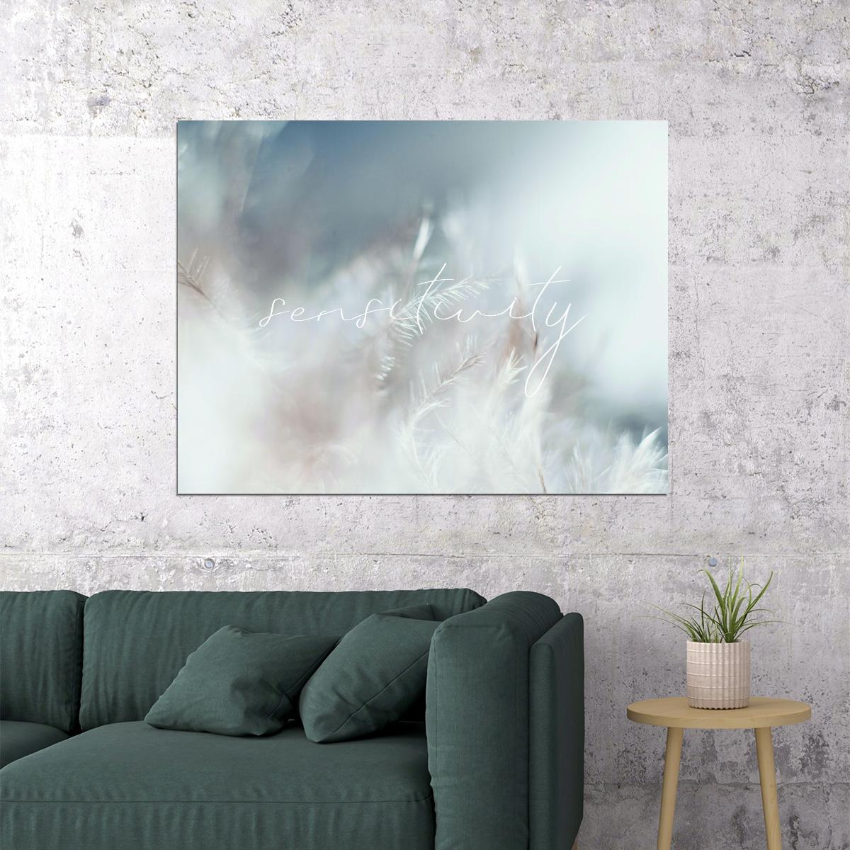 Serenity Feathers Art Poster Minimalist Wall Decor Peaceful Elegant Modern Wall Art Print