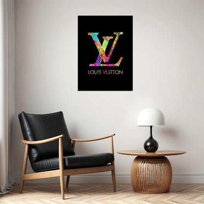 Louis Vuitton Logo Art Poster Vibrant Luxury Fashion Wall Decor Colorful Designer Modern Artistic Office Wall Art Print