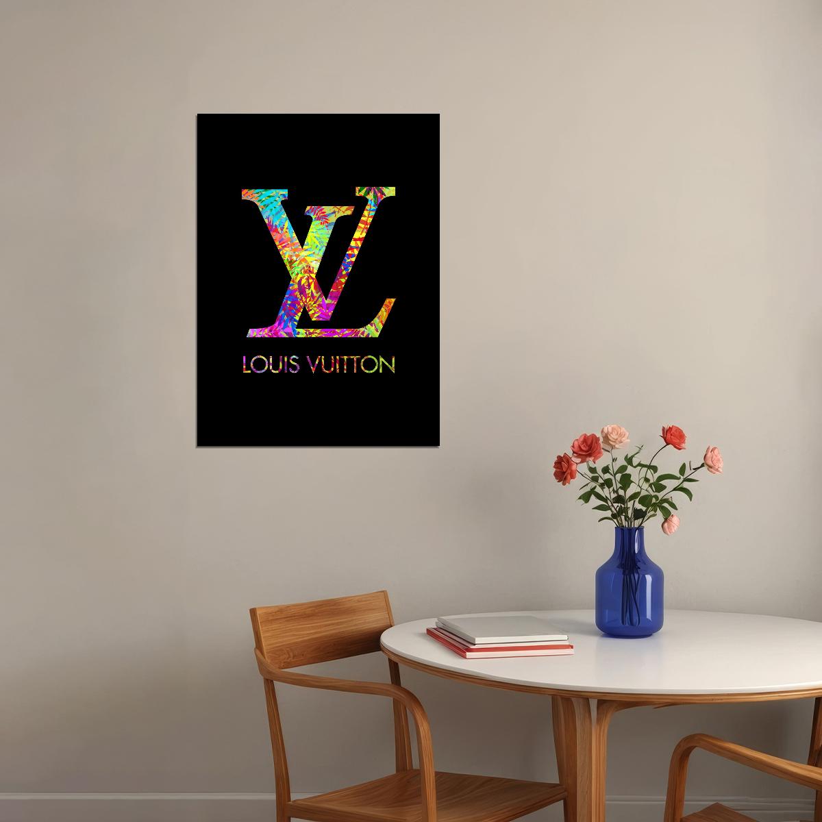 Louis Vuitton Logo Art Poster Vibrant Luxury Fashion Wall Decor Colorful Designer Modern Artistic Office Wall Art Print