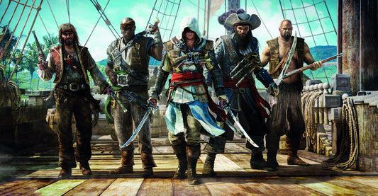 Pirates Adventure Video Game Poster Action Adventure Wall Decor Assassin Style Epic Gaming Artwork Gaming Wall Print