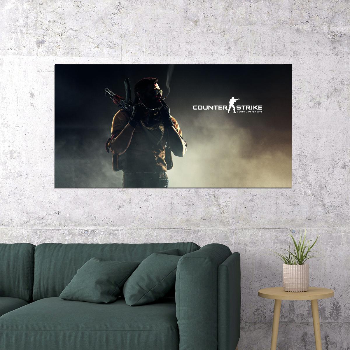 Counter-Strike Tactical Video Game Poster Shooter Wall Decor FPS Gaming Art Multiplayer Gaming Room Wall Print