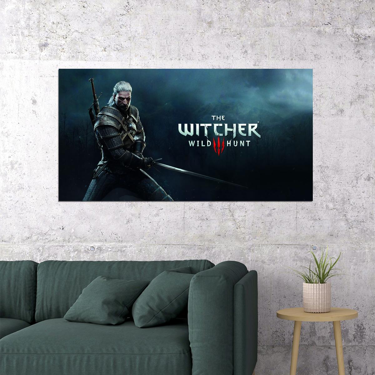 The Witcher 3 Wild Hunt Video Game Poster Fantasy RPG Wall Decor Epic Adventure Geralt Gaming Wall Print