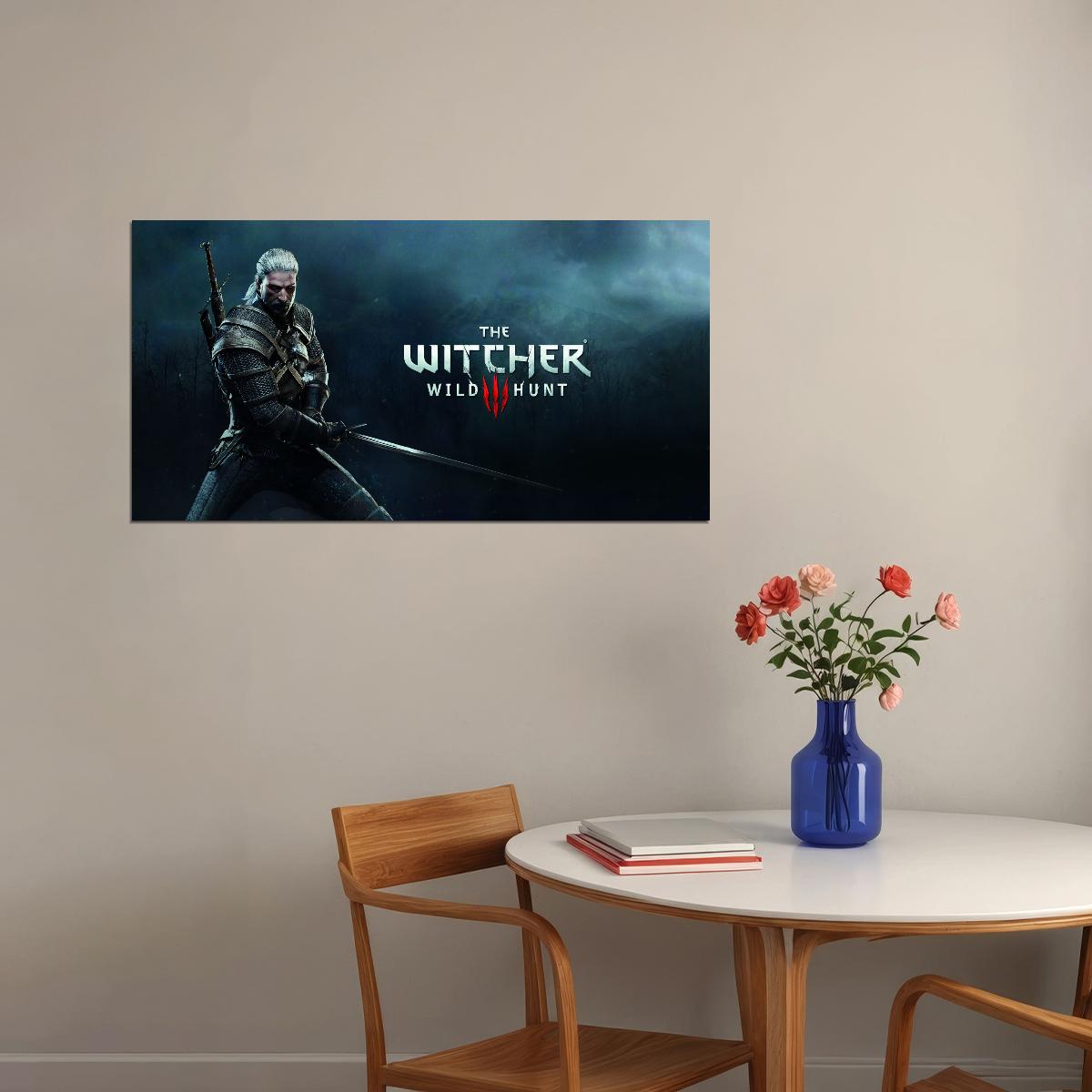 The Witcher 3 Wild Hunt Video Game Poster Fantasy RPG Wall Decor Epic Adventure Geralt Gaming Wall Print