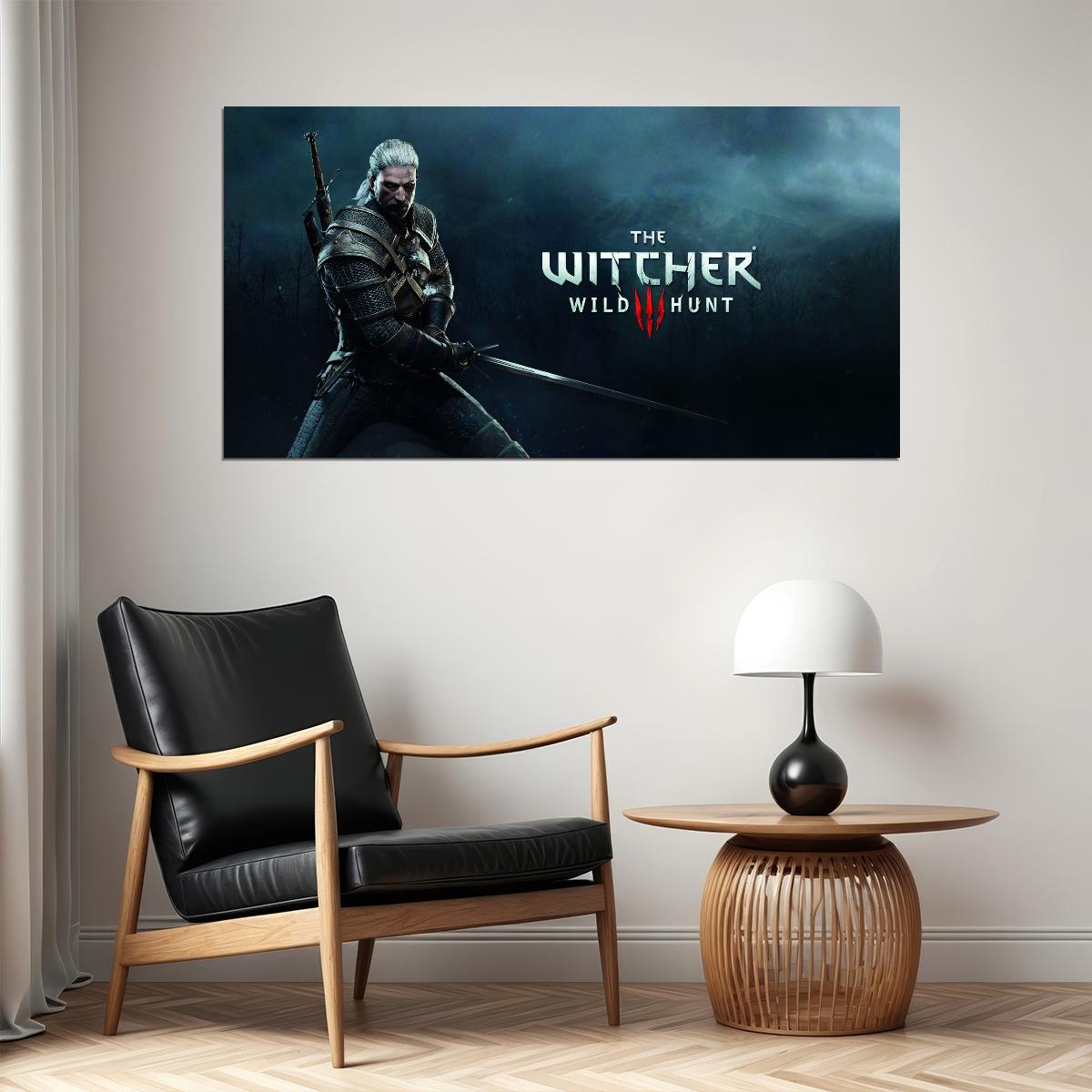 The Witcher 3 Wild Hunt Video Game Poster Fantasy RPG Wall Decor Epic Adventure Geralt Gaming Wall Print