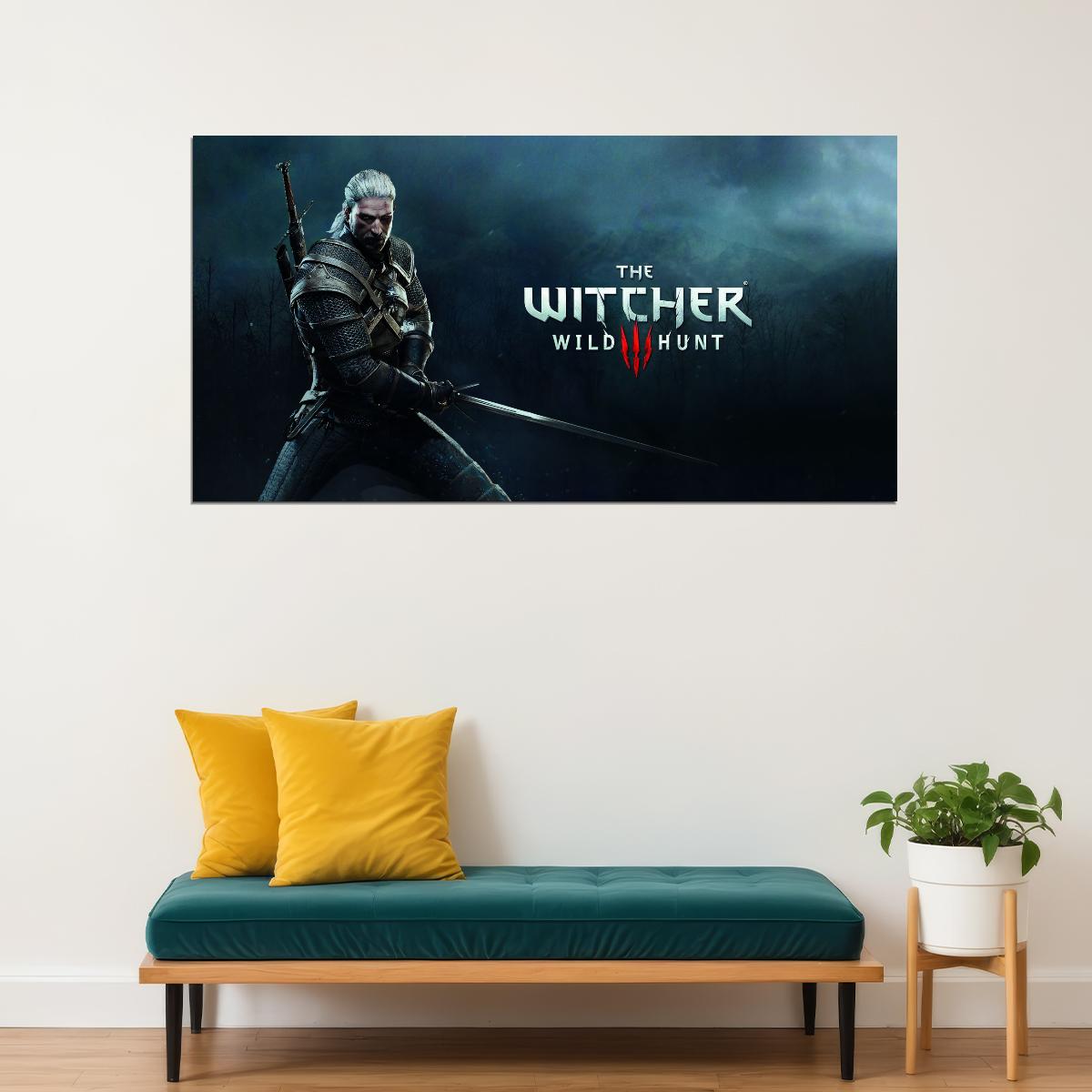 The Witcher 3 Wild Hunt Video Game Poster Fantasy RPG Wall Decor Epic Adventure Geralt Gaming Wall Print