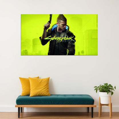 Cyberpunk 2077 Video Game Poster Futuristic Action RPG Wall Decor CD Projekt Red Gaming Neon Wall Print