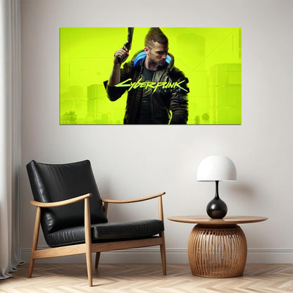 Cyberpunk 2077 Video Game Poster Futuristic Action RPG Wall Decor CD Projekt Red Gaming Neon Wall Print