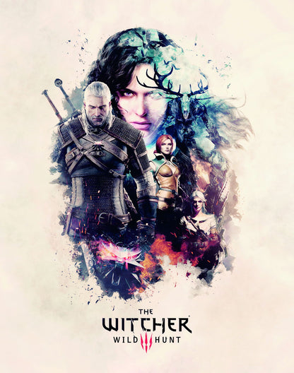 The Witcher Series Video Game Poster Fantasy RPG Wall Decor Geralt Adventure Gaming Artwork Wall Print