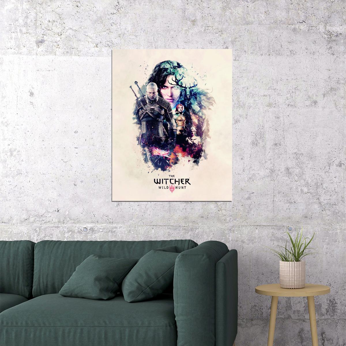 The Witcher Series Video Game Poster Fantasy RPG Wall Decor Geralt Adventure Gaming Artwork Wall Print