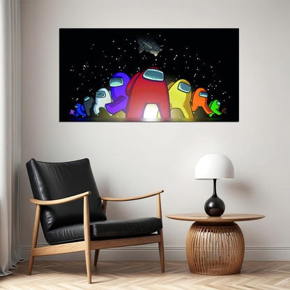 Among Us Video Game Poster Multiplayer Party Game Wall Decor Space Themed Gaming Artwork Wall Print