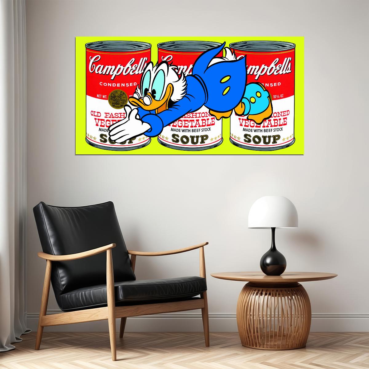 Donald Duck Campbell Soup Graffiti Art Poster Pop Art Wall Decor Cartoon Style Urban Modern Wall Print - xonomax